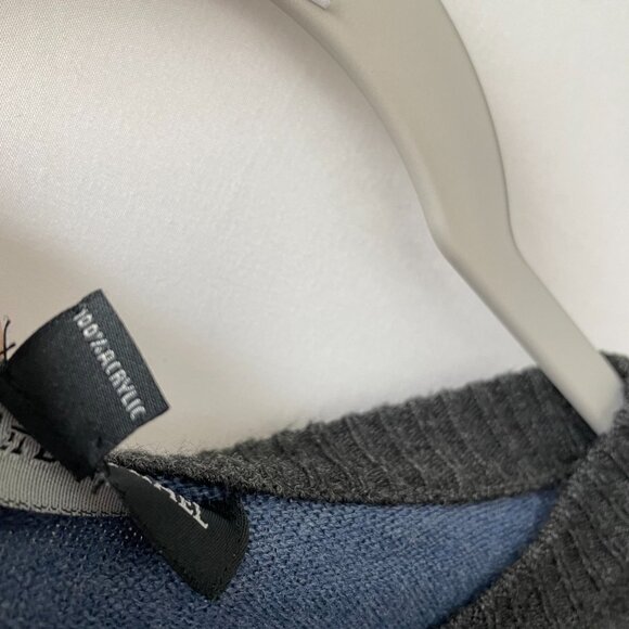 Tricot St. Raphael Mens Blue Black Crew Neck Colorblock Pullover Sweater Size L - Picture 8 of 9